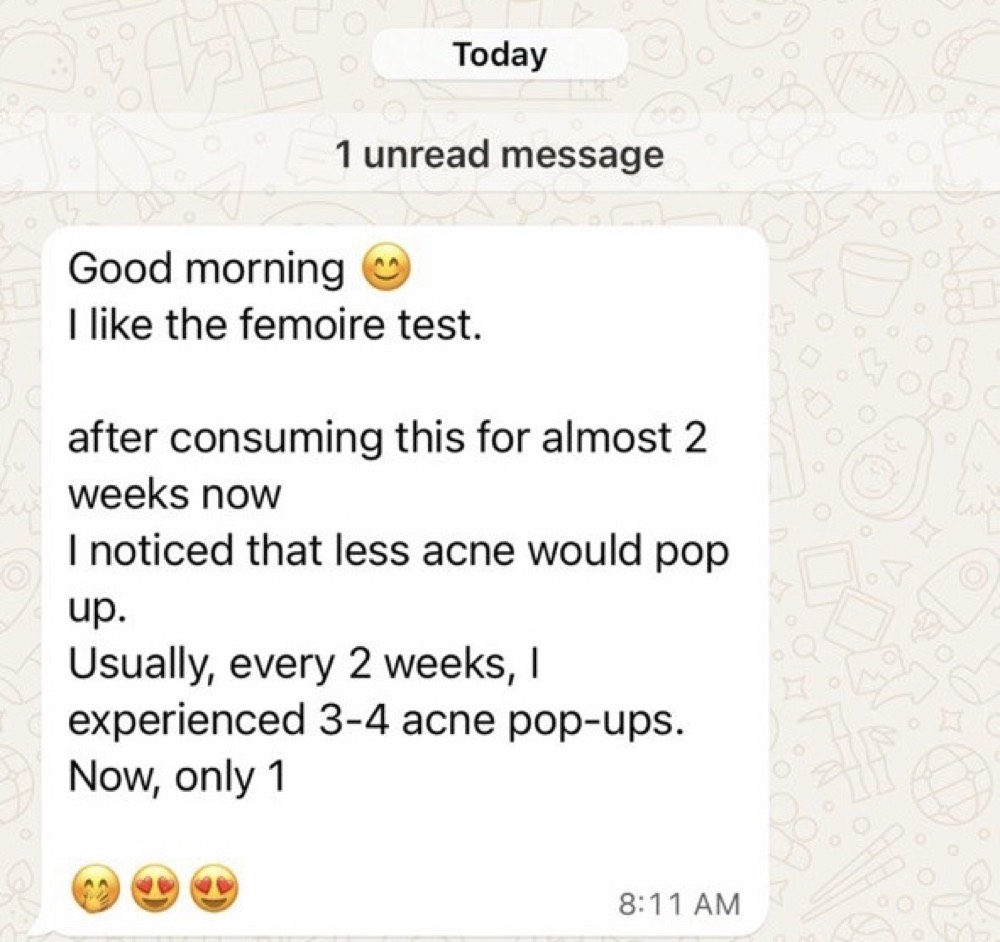 Customer WhatsApp message two weeks into her programme
