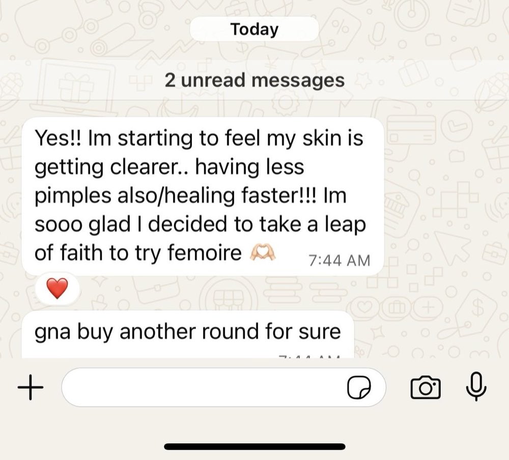 Customer WhatsApp message before her next order